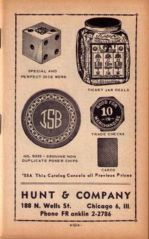 Hunt & Company 1955 Gambling Catalog